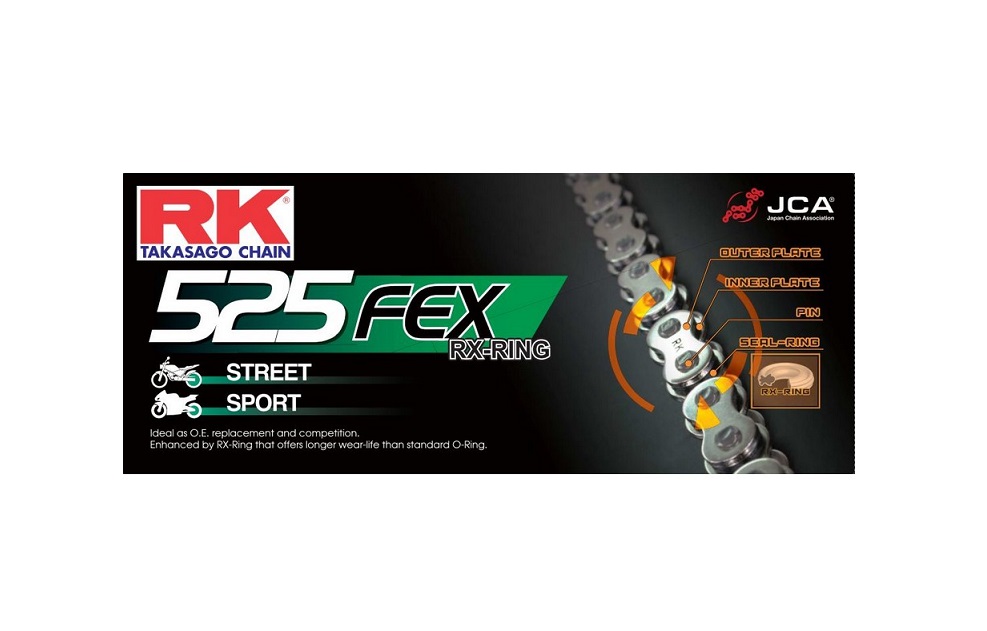 CHAINE RK 525 XSO/FEX RXRING SUPER RENFORCEE