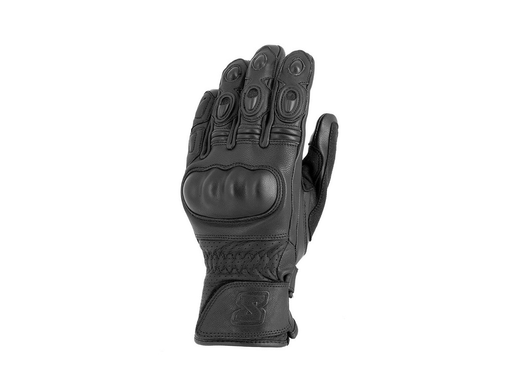 GANTS MI-SAISON CUIR NOIR COQUE CARBONE S-LINE HOMOLOGUE CE